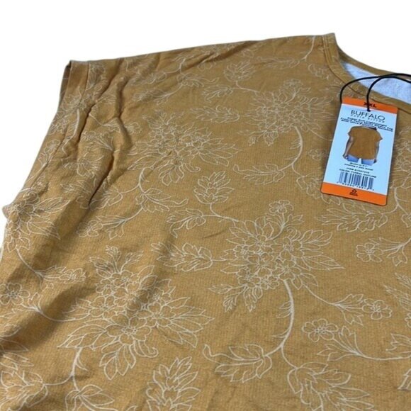 Buffalo David Bitton Womens XXL Floral Outline French Terry Short Sleeve Top NWT - Picture 7 of 7